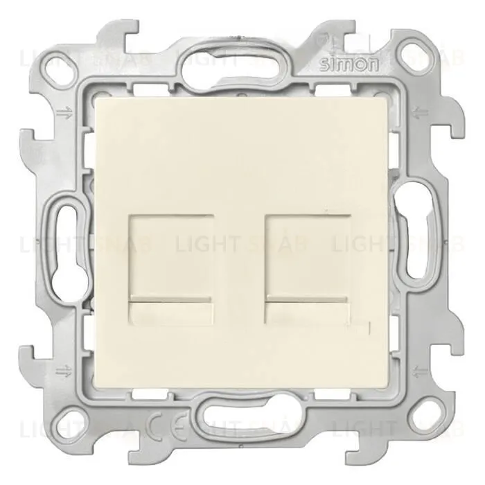 Розетка компьютерная двойная Simon 24 RJ45 5-й кат., слоновая кость 2450593-031 2450593-031