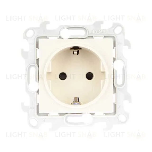Розетка с заземлением со шторками Simon 24 16А/250В, слоновая кость 2450432-031 2450432-031