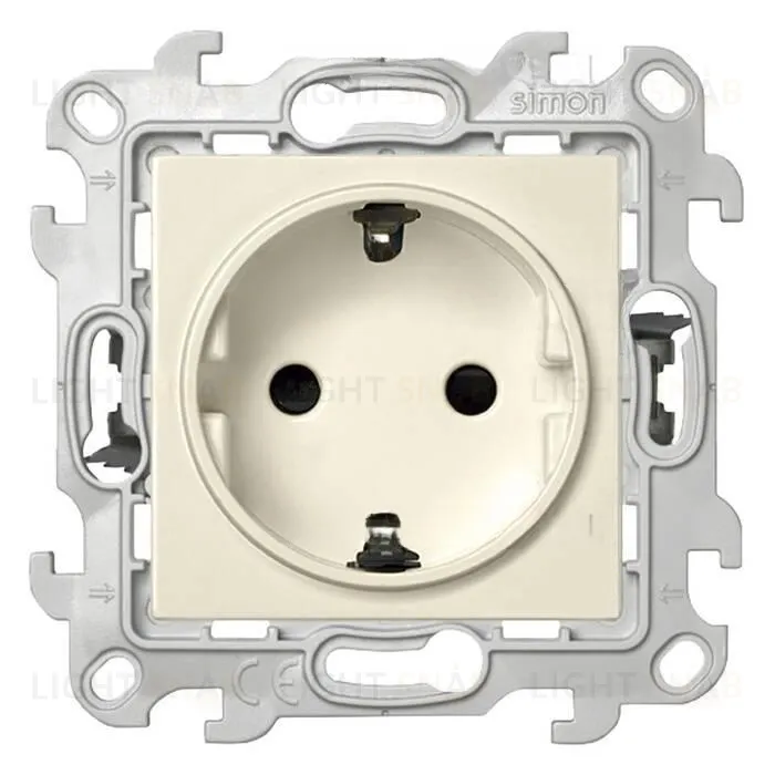 Розетка с заземлением со шторками Simon 24 Push&Go 16А/250В, слоновая кость 2420432-031 2420432-031