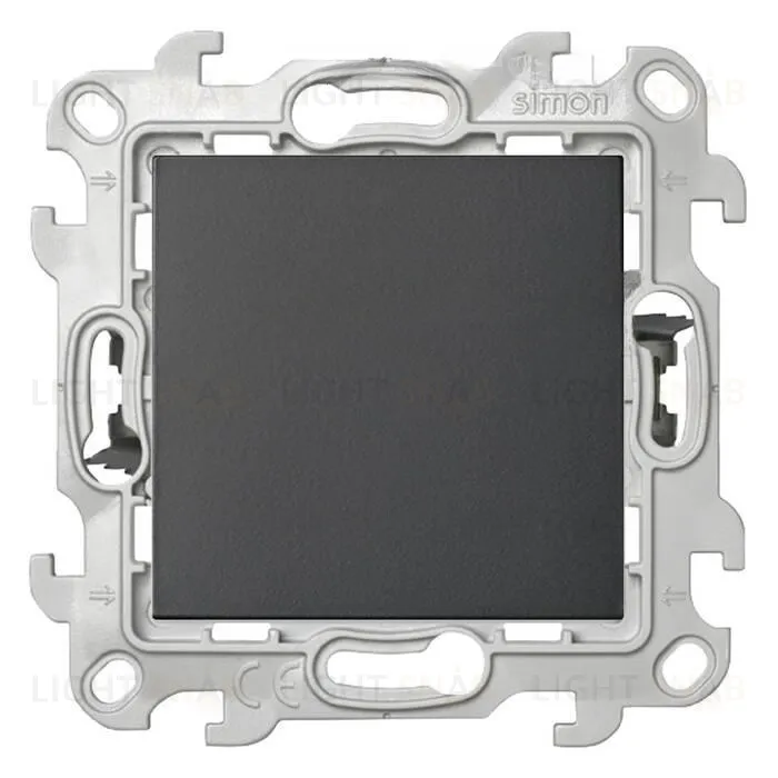 Выключатель одноклавишный проходной Simon 24 Push&Go (вкл/выкл с 2-х мест) 10А/250В, графит 2420201-038 2420201-038