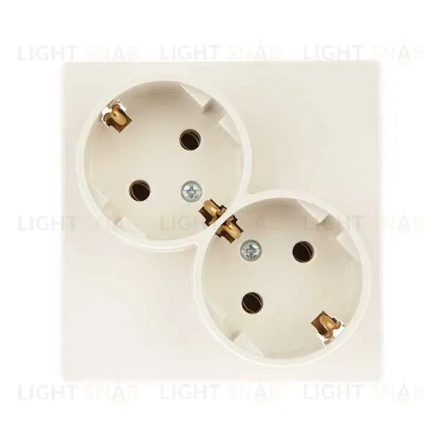 Розетка двойная с заземлением Simon 24 16А/250В, слоновая кость 2450459-031 2450459-031