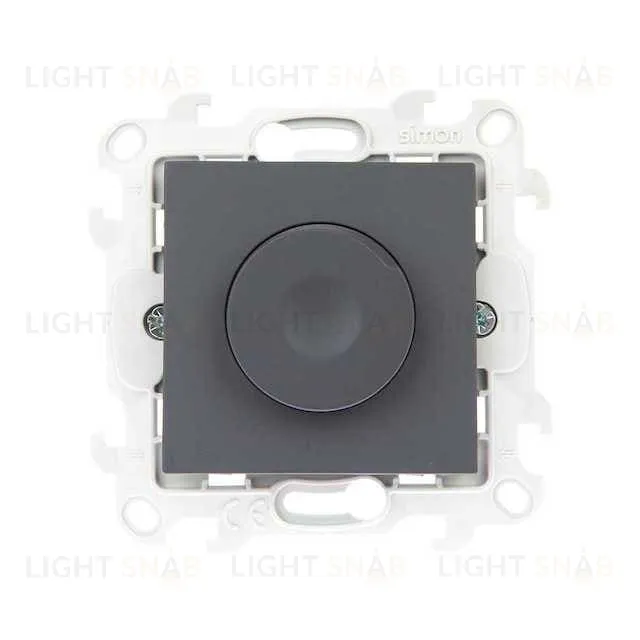 Светорегулятор Simon24 поворотный-нажимной 40-450 Вт. для ламп накаливания и галог., графит 2410313-038 2410313-038