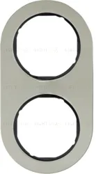 Рамка двойная Berker R.classic нержавеющая сталь/черный 10122004 10122004