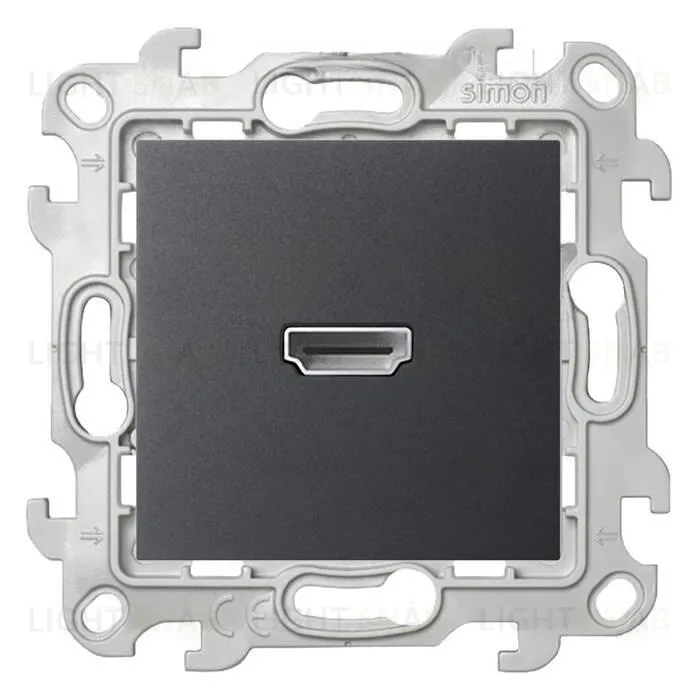 Коннектор HDMI Simon 24, v 1.4, (мама-мама), винтовой зажим, графит 2411094-038 2411094-038