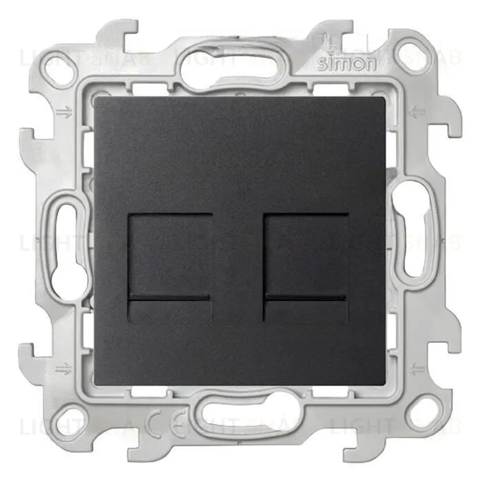 Розетка компьютерная двойная Simon 24 RJ45 5-й кат., графит 2450593-038 2450593-038