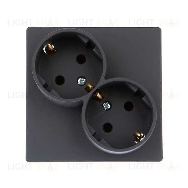 Розетка двойная с заземлением Simon 24 16А/250В, графит 2450459-038 2450459-038