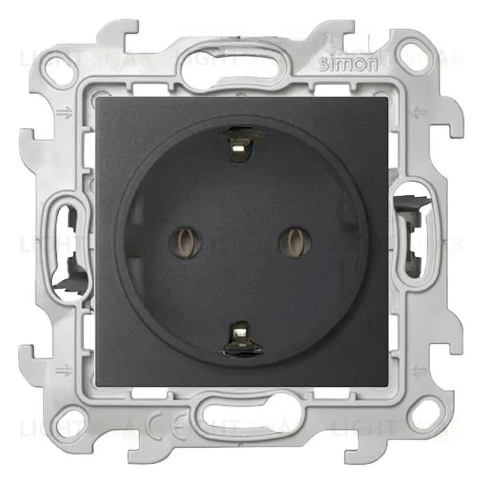 Розетка с заземлением Simon 24 Push&Go 16А/250В, графит 2420434-038 2420434-038