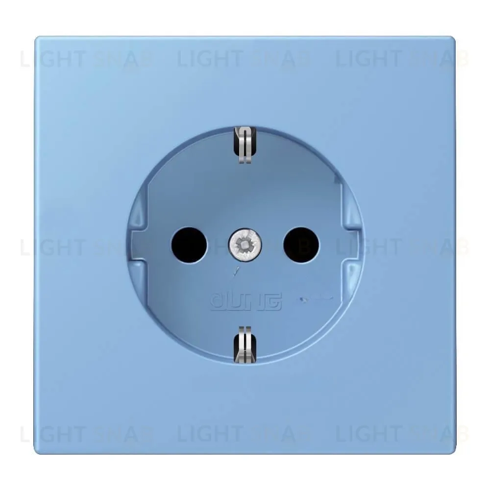 Розетка с заземлением и шторками Jung LS 990 Les Couleurs Le Corbusier bleu ceruleen 59 LC1520KI4320N LC1520KI4320N
