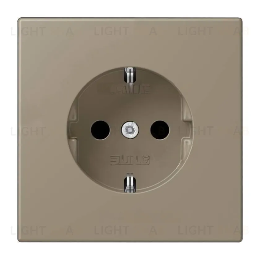 Розетка с заземлением и шторками Jung LS 990 Les Couleurs Le Corbusier ombre naturelle moyenne LC1520KI32141 LC1520KI32141
