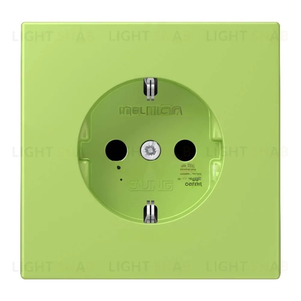 Розетка с заземлением и шторками Jung LS 990 Les Couleurs Le Corbusier vert clair LC1520KI32052 LC1520KI32052