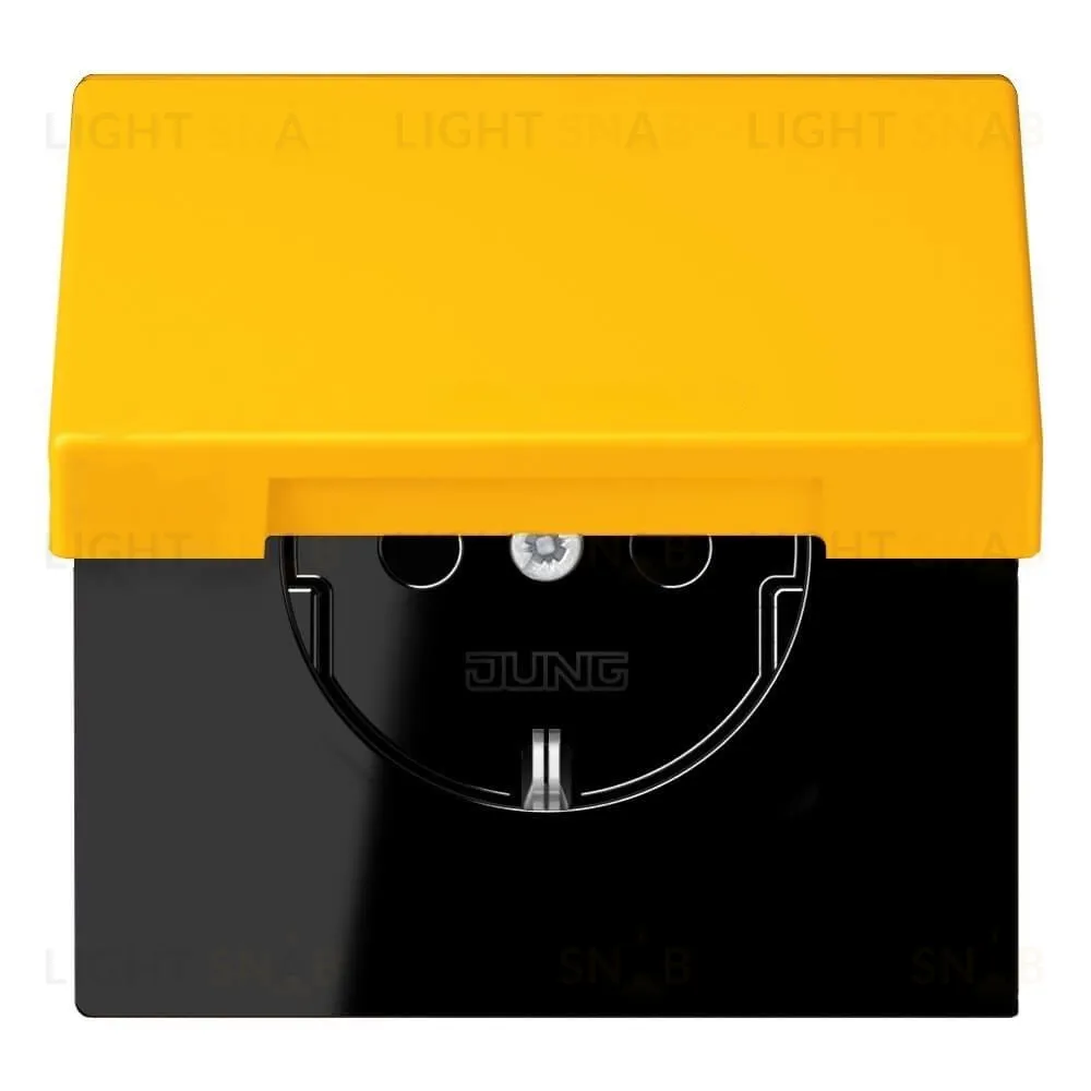 РОзетка с заземлением и шторками и крышкой Jung LS 990 Les Couleurs Le Corbusier le jaune vif LC1520KIKL4320W LC1520KIKL4320W