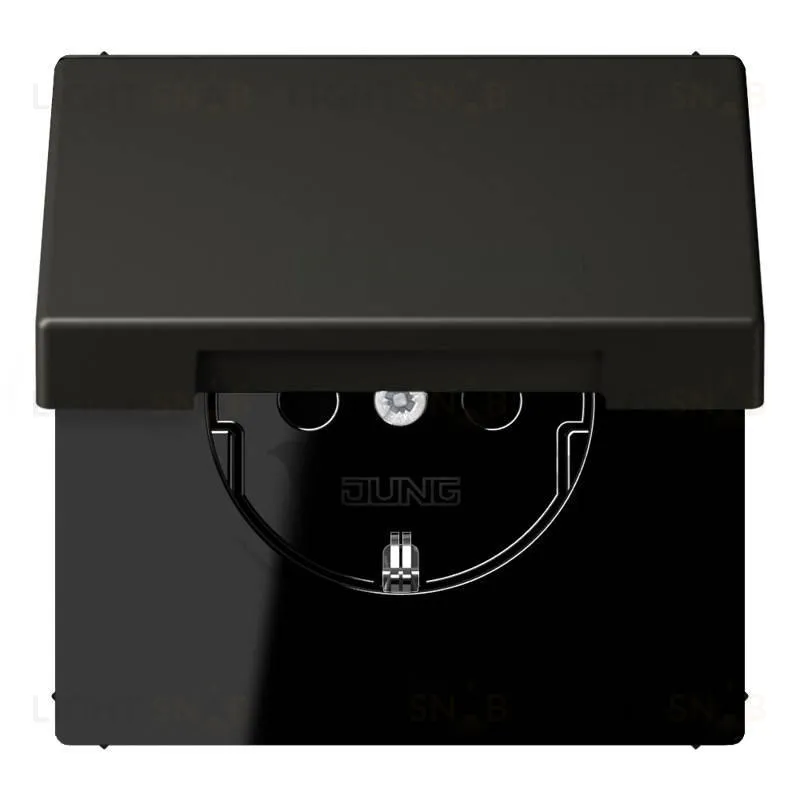 РОзетка с заземлением и шторками и крышкой Jung LS 990 Les Couleurs Le Corbusier ombre naturelle 59 LC1520KIKL4320R LC1520KIKL4320R