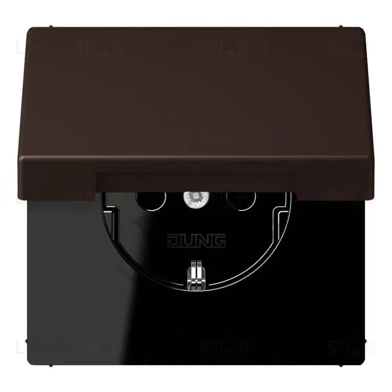 РОзетка с заземлением и шторками и крышкой Jung LS 990 Les Couleurs Le Corbusier terre d'ombre brulee 59 LC1520KIKL4320J LC1520KIKL4320J