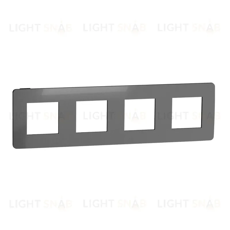Рамка четверная Schneider Electric Unica Studio Metal, никель-антрацит NU280853 NU280853