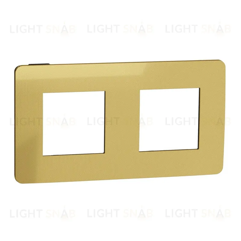 Рамка двойная Schneider Electric Unica Studio Metal, золото-антрацит NU280462 NU280462