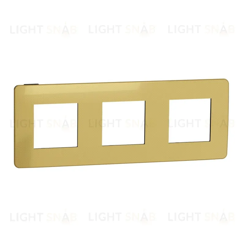 Рамка тройная Schneider Electric Unica Studio Metal, золото-антрацит NU280662 NU280662