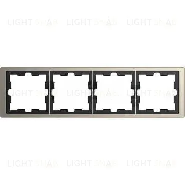 Рамка четверная Merten D-life никель металл MTN4040-6550 MTN4040-6550