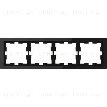 Рамка четверная Merten D-life черный оникс, стекло MTN4040-6503 MTN4040-6503