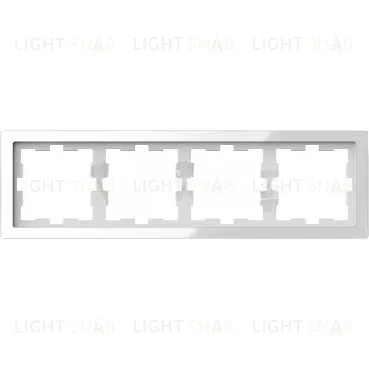 Рамка четверная Merten D-life белый кристалл, стекло MTN4040-6520 MTN4040-6520