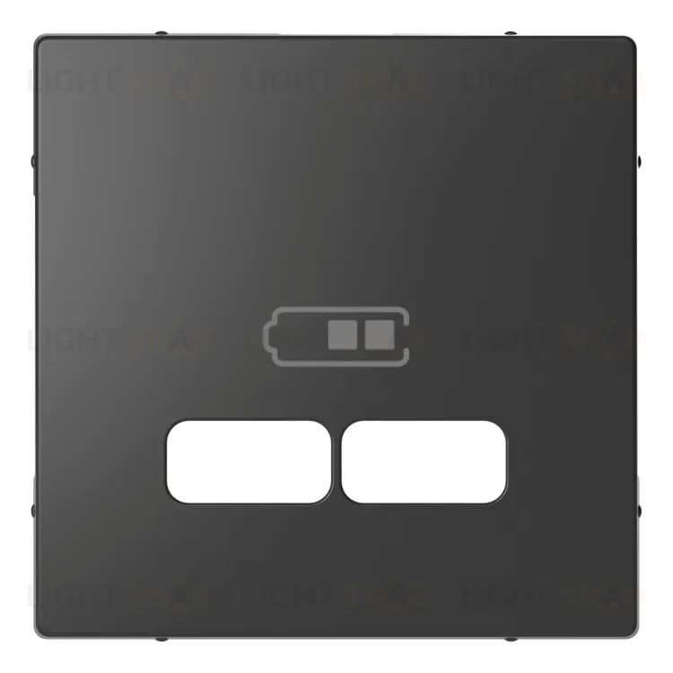 Розетка USB двойная для зарядки Merten D-life, антрацит MTN4366-0100+MTN4367-6034 MTN4366-0100 + MTN4367-6034