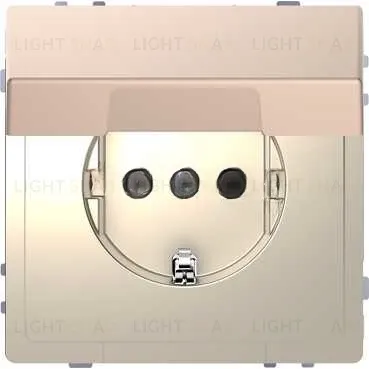 Розетка с заземлением с защитными шторками и крышкой Merten D-life 16А/250В, безвинтовые зажимы, шампань металл MTN2310-6051 MTN2310-6051