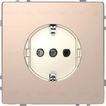 Розетка с заземлением Merten D-life 16А/250В, безвинтовые зажимы, шампань металл MTN2301-6051 MTN2301-6051