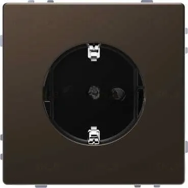 Розетка с заземлением с защитой от детей Merten D-life 16А/250В, безвинтовые зажимы, мокко металл MTN2300-6052 MTN2300-6052