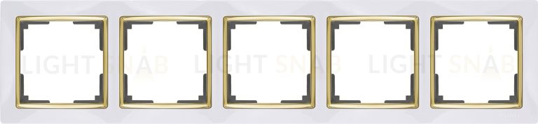 Рамка пятерная Werkel Snabb, белый/золото a051664 a051664