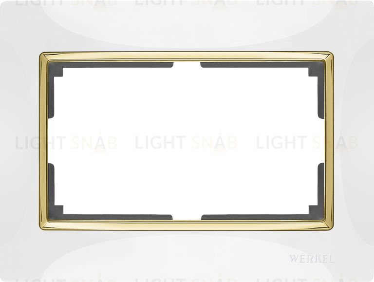 Рамка для двойной розетки Werkel Snabb, белый/золото a051653 a051653