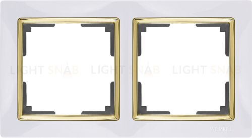 Рамка двойная Werkel Snabb, белый/золото a051663 a051663