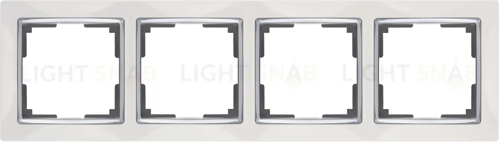 Рамка четверная Werkel Snabb, белый/серебро a051643 a051643