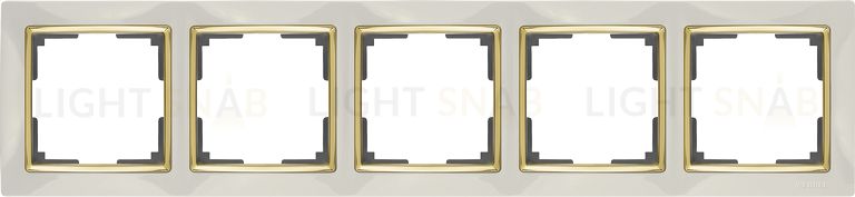 Рамка пятерная Werkel Snabb, слоновая кость/золото a051655 a051655