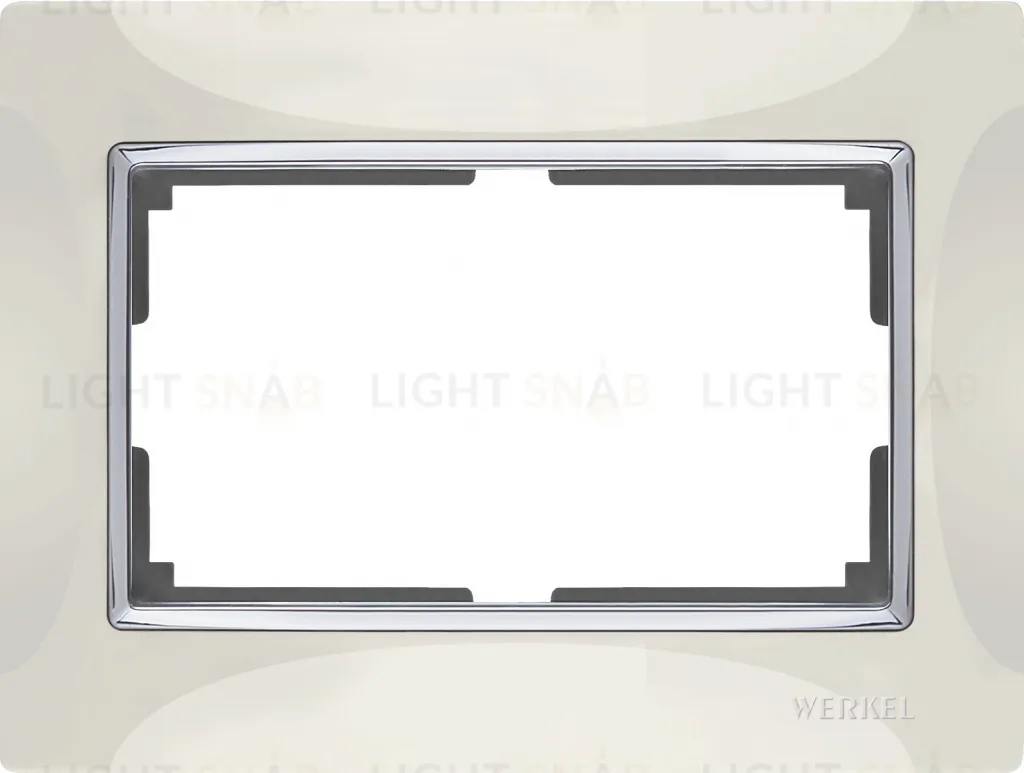 Рамка для двойной розетки Werkel Snabb, слоновая кость/серебро a051648 a051648