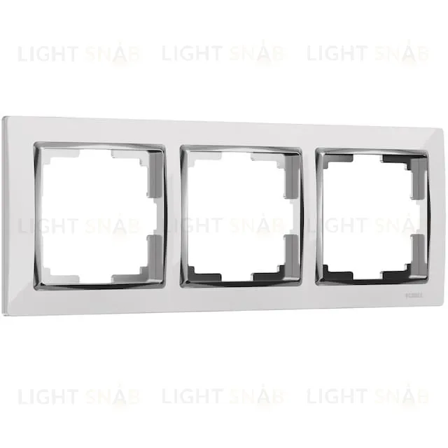 Рамка тройная Werkel Snabb, белый/серебро a051654 a051654