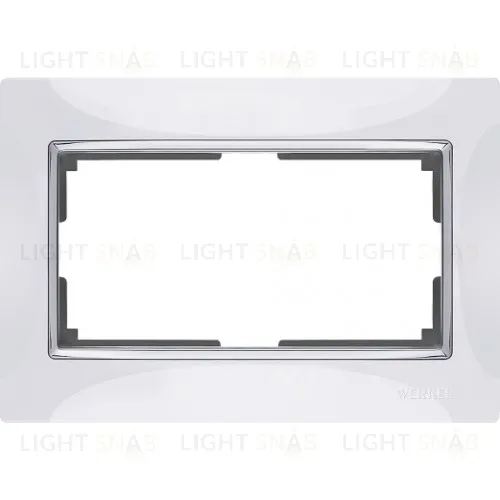 Рамка для двойной розетки Werkel Snabb, белый/серебро a051646 a051646