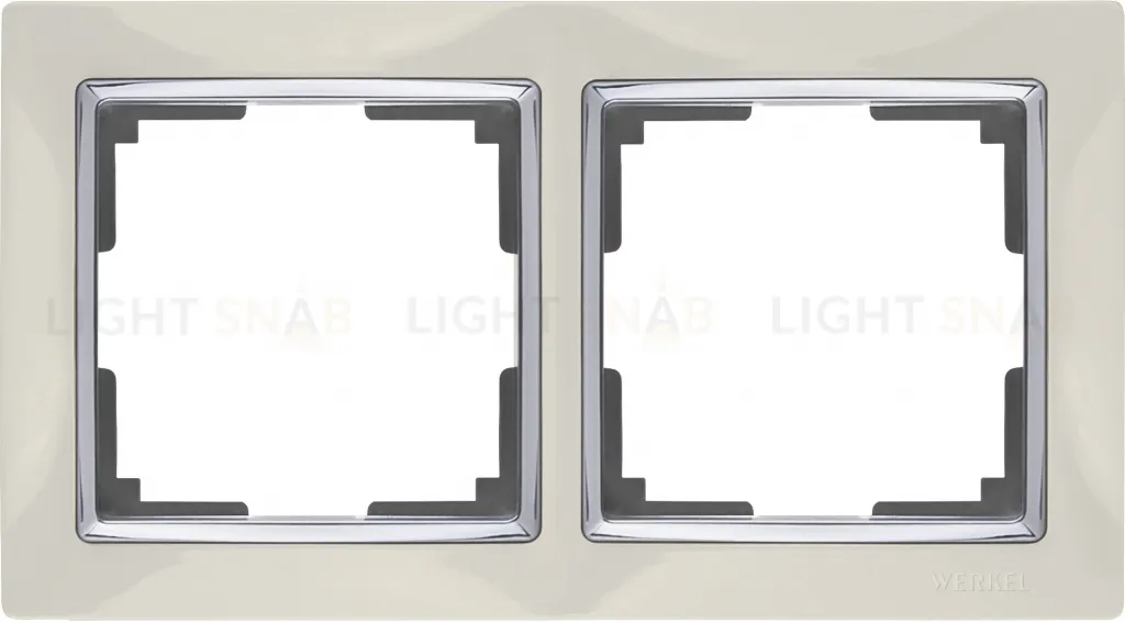 Рамка двойная Werkel Snabb, слоновая кость/серебро a051659 a051659