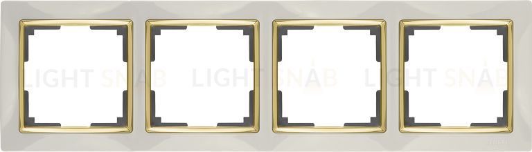 Рамка четверная Werkel Snabb, слоновая кость/золото a051658 a051658