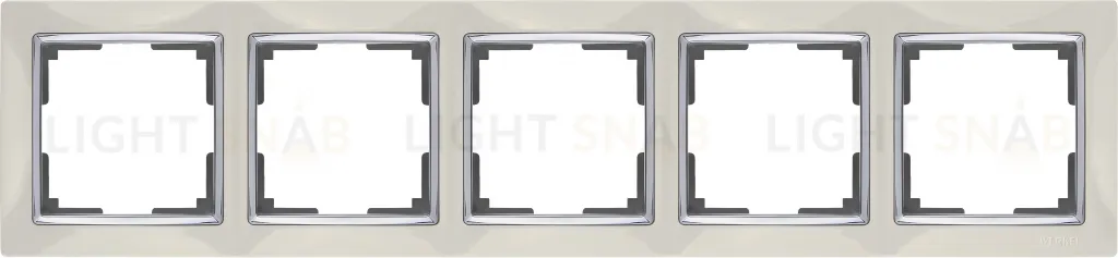 Рамка пятерная Werkel Snabb, слоновая кость/серебро a051642 a051642