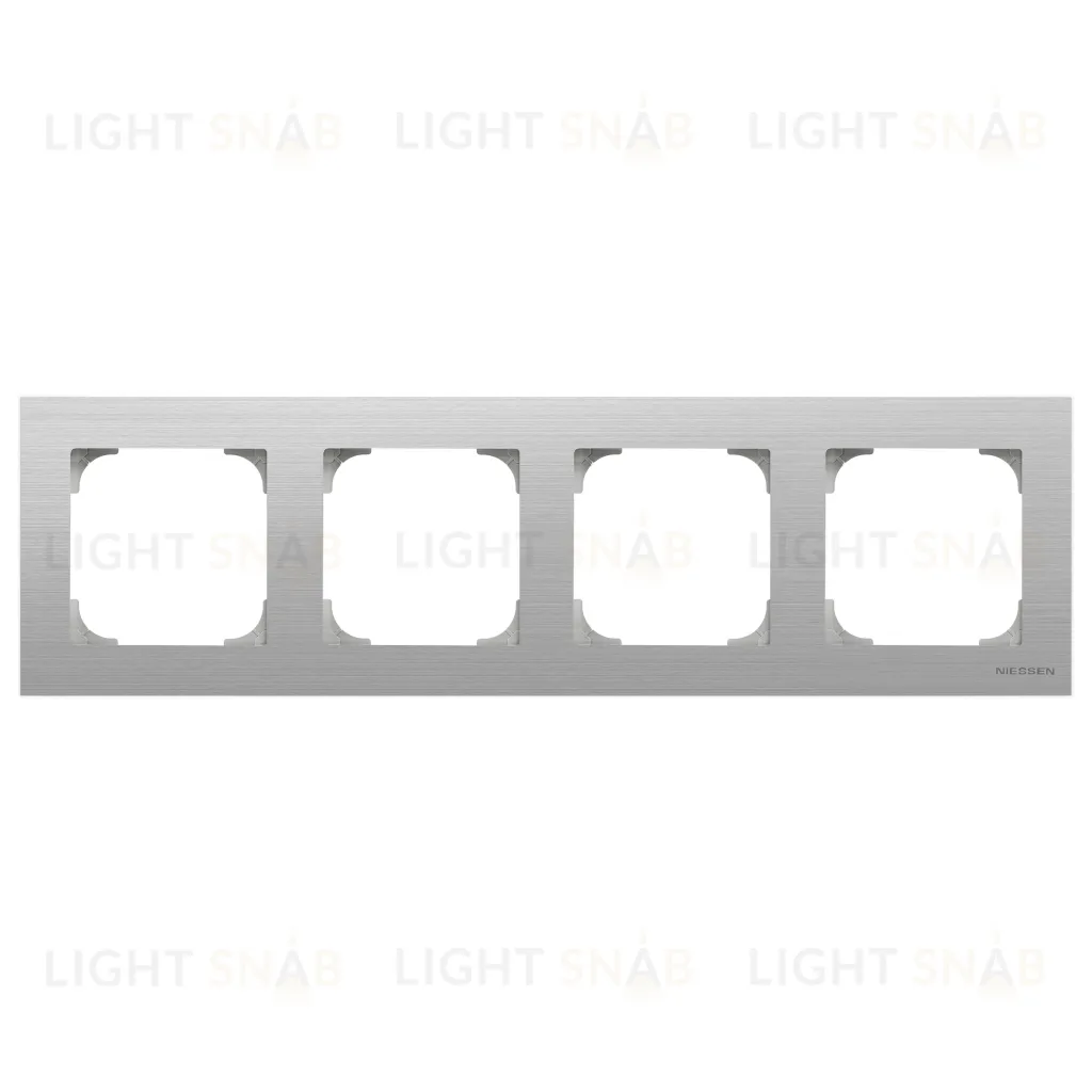 Рамка четверная ABB Sky, нержавеющая сталь 2CLA857400A1401 2CLA857400A1401
