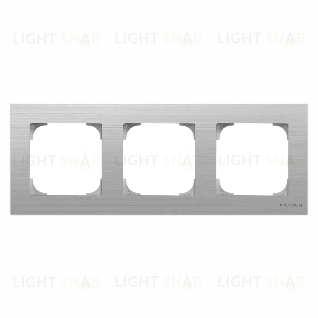 Рамка тройная ABB Sky, нержавеющая сталь 2CLA857300A1401 2CLA857300A1401
