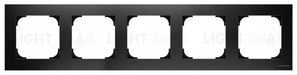 Рамка пятерная ABB Sky, черный бархат 2CLA857500A1501 2CLA857500A1501