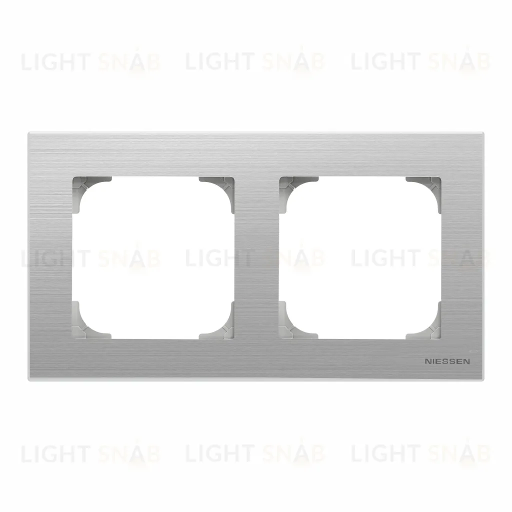 Рамка двойная ABB Sky, нержавеющая сталь 2CLA857200A1401 2CLA857200A1401