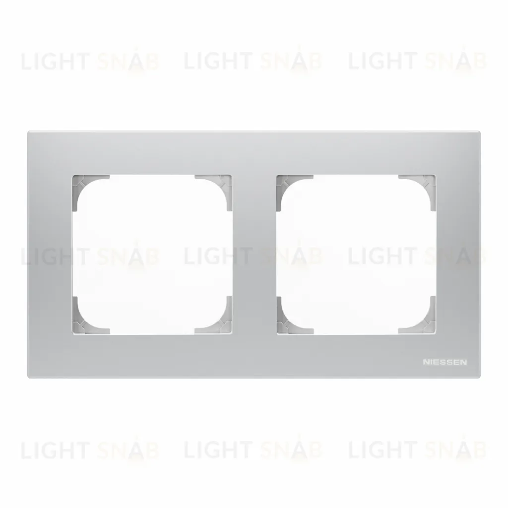 Рамка двойная ABB Sky, серебряный 2CLA857200A1301 2CLA857200A1301