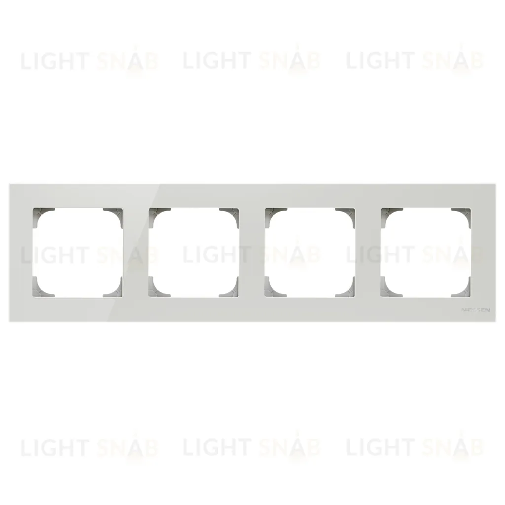 Рамка четверная ABB Sky, белое стекло 2CLA857400A3001 2CLA857400A3001
