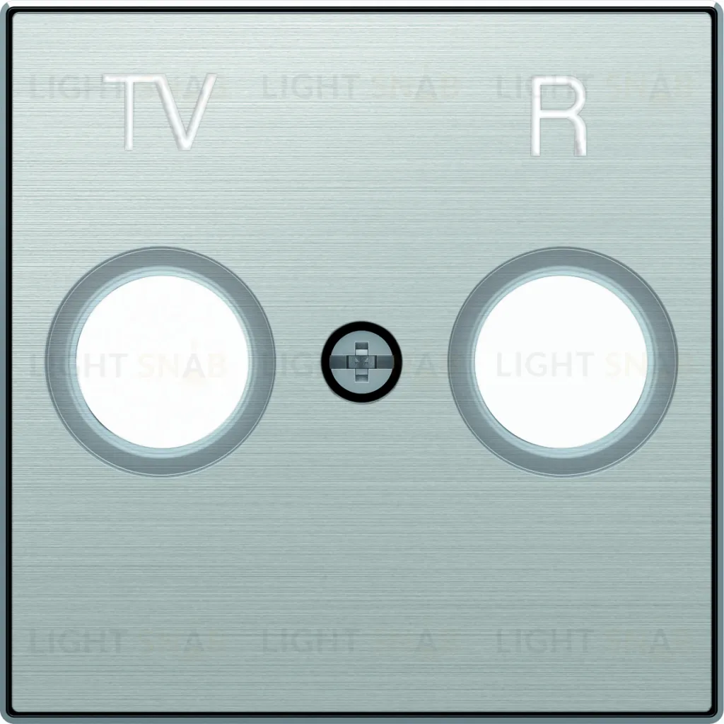 Розетка TV-R проходная ABB Sky, нержавеющая сталь 2CLA815070A1001+2CLA855000A1401 2CLA815070A1001 + 2CLA855000A1401