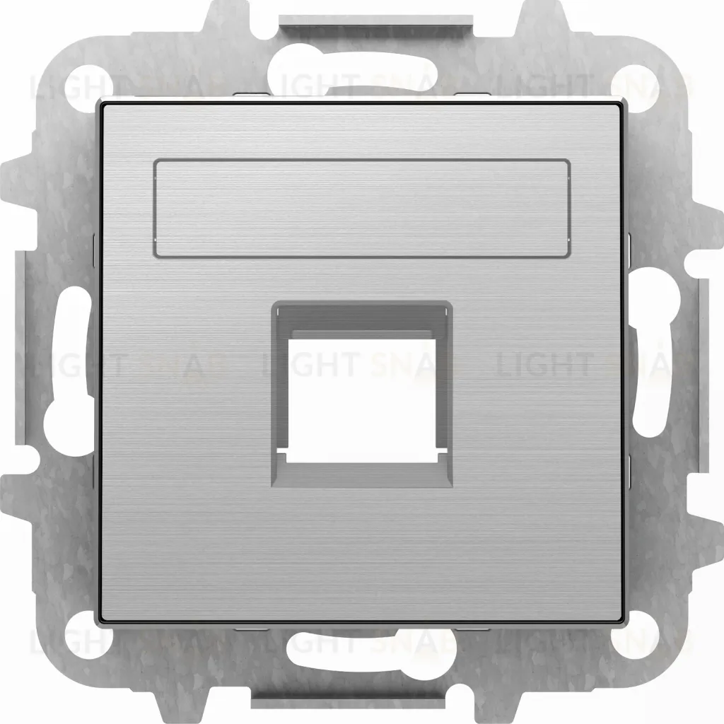 Розетка компьютерная одинарная ABB Sky RJ45 5 кат, нержавеющая сталь 2CLA201850A1001+2CLA851810A1401 2CLA201850A1001 + 2CLA851810A1401