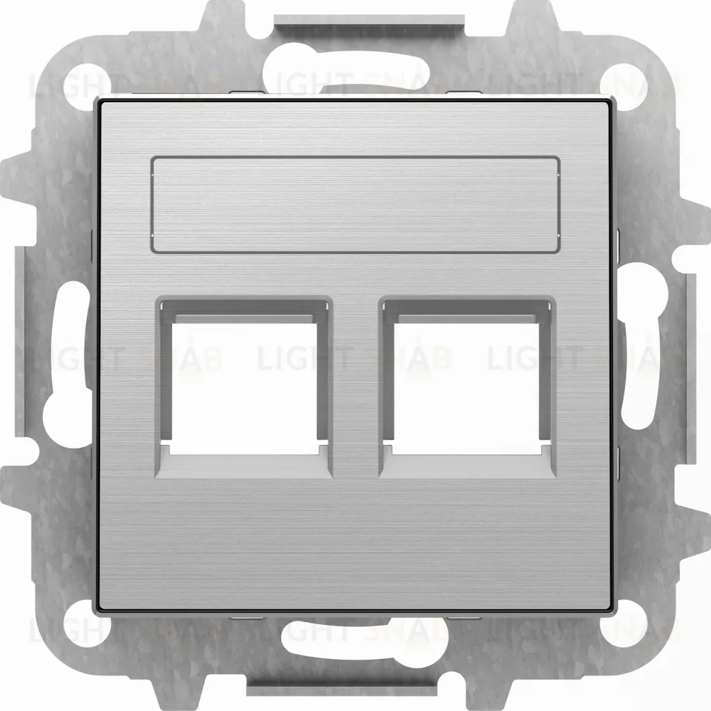 Розетка телефонная двойная ABB Sky RJ12, нержавеющая сталь 2CLA201720A1001+2CLA201720A1001+2CLA851820A1401 2CLA201720A1001 + 2CLA851820A1401