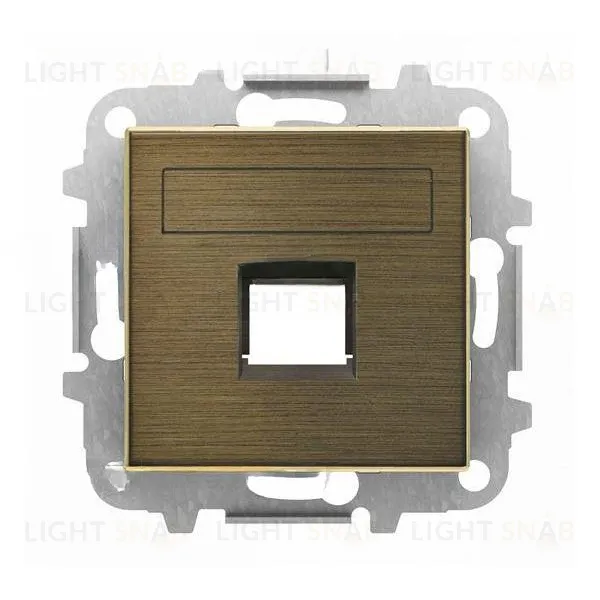 Розетка телефонная одинарная ABB Sky RJ12, античная латунь 2CLA201720A1001+2CLA851810A1201 2CLA201720A1001 + 2CLA851810A1201