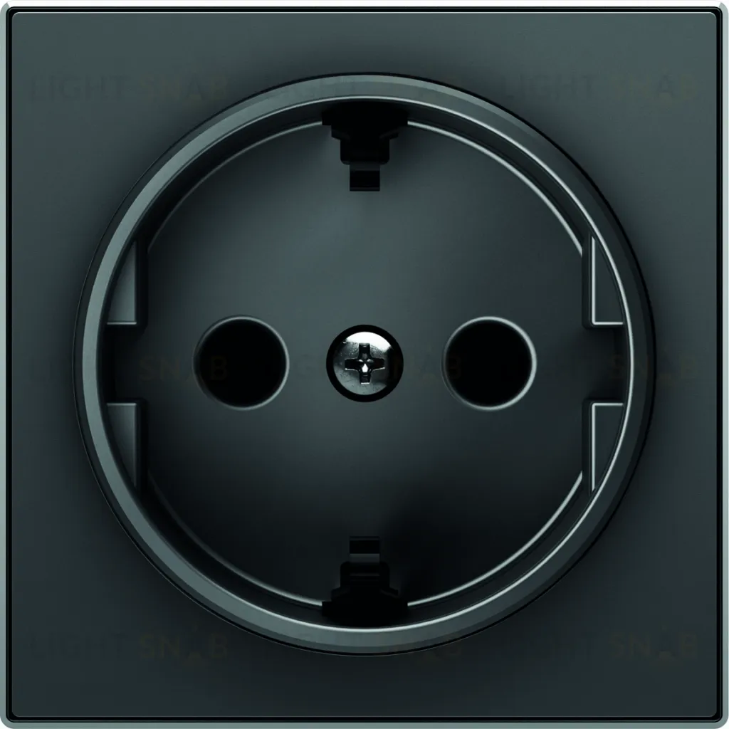 Розетка с заземлением со шторками с винтовыми клеммами ABB Sky, черный бархат 2CLA818800A1001+2CLA858800A1501 2CLA818800A1001 + 2CLA858800A1501