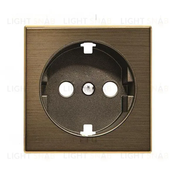 Розетка с заземлением со шторками плоская с винтовыми клеммами ABB Sky, античная латунь 2CLA818890A1001+2CLA858890A1201 2CLA818890A1001 + 2CLA858890A1201